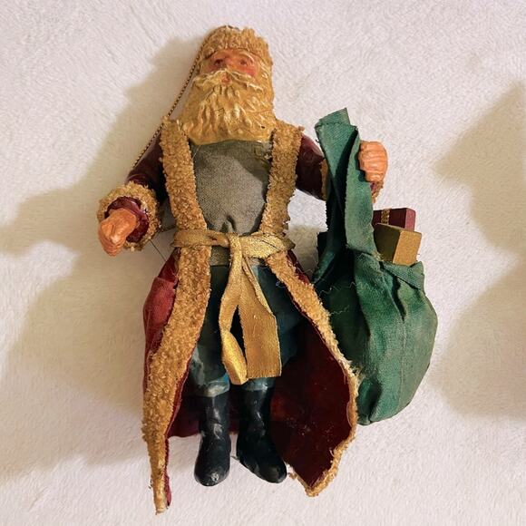 4 Vintage Kurt Adler Vintage Paper Mache Old World Santa Christmas Ornaments - Picture 9 of 15